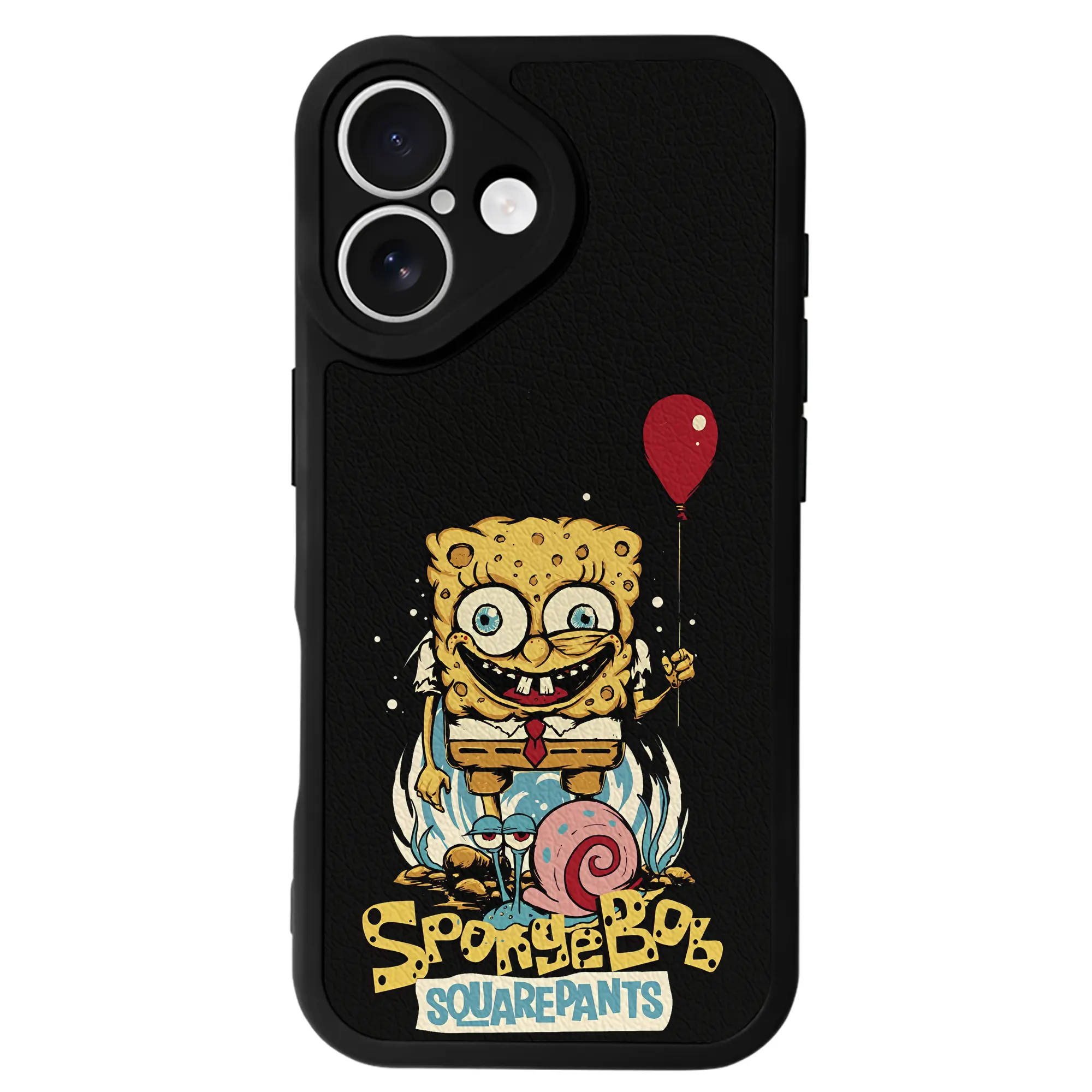 スポンジボブ グッズ スポンジボブ - IPhone 16シリーズ対応 ・ シリコンスマホケース ・ レザー調 ・ 高精度フィット ・ 耐衝撃 ・ ワイヤレス充電対応 ・ 精密カット